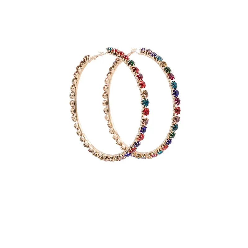 Jordyn Rhinestone Hoop Earrings (6 Colors)