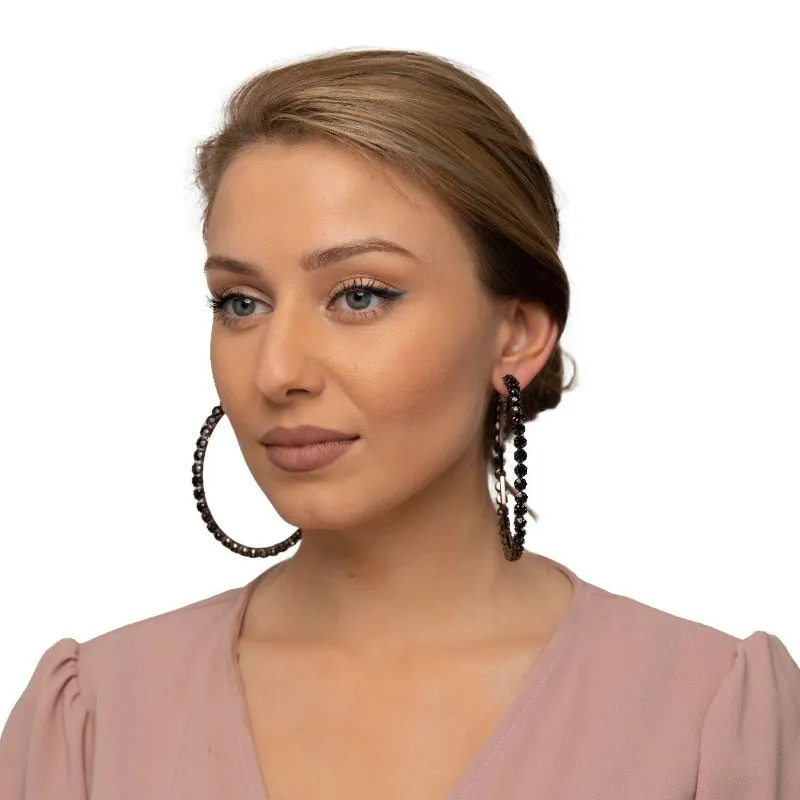 Jordyn Rhinestone Hoop Earrings (6 Colors)