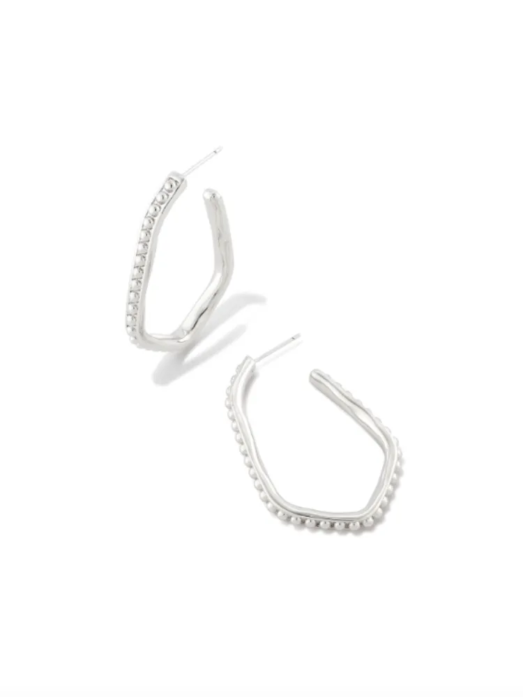 Kendra Scott - Lonnie Silver Beaded Hoop Earrings