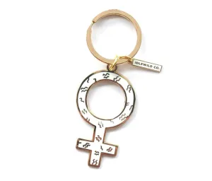 Keychain : Femme (White Squiggle)