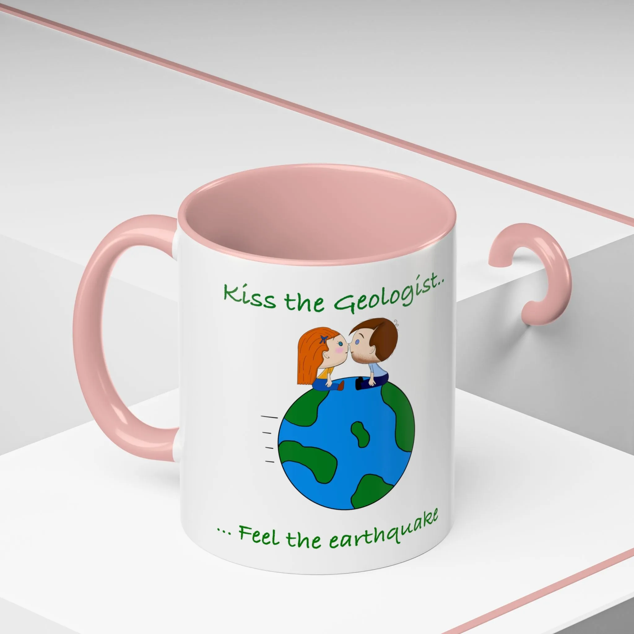 Kiss the geologist Accent Coffee Mug (11, 15oz) '