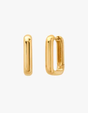 KJC Don't Be a Square Huggies in Yellow Gold
