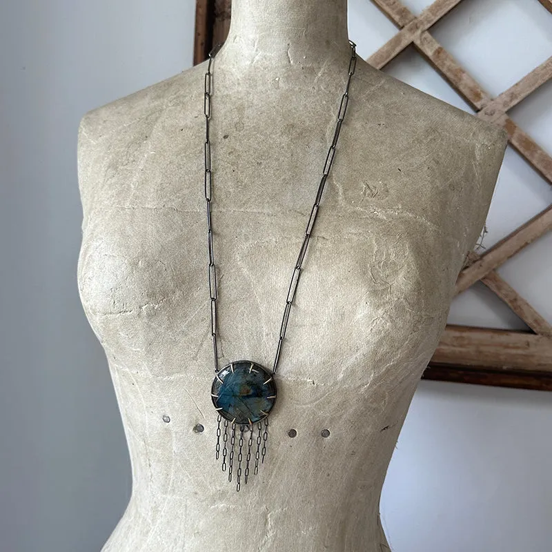Labradorite Tassel Necklace