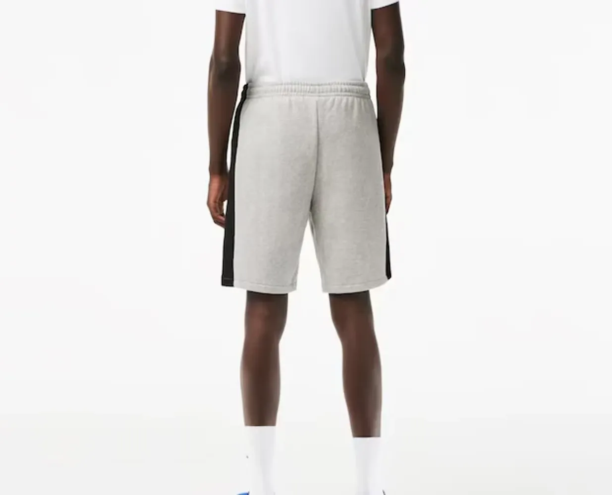 Lacoste Men’s Brushed Fleece Colorblock Shorts Grey/Black GH5584-51-SJ1