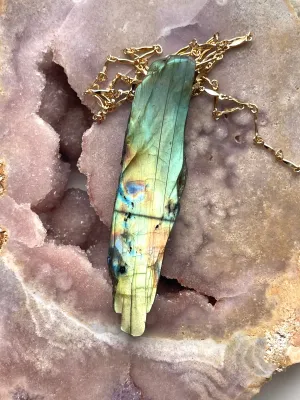 Large Labradorite Statement Crystal necklace