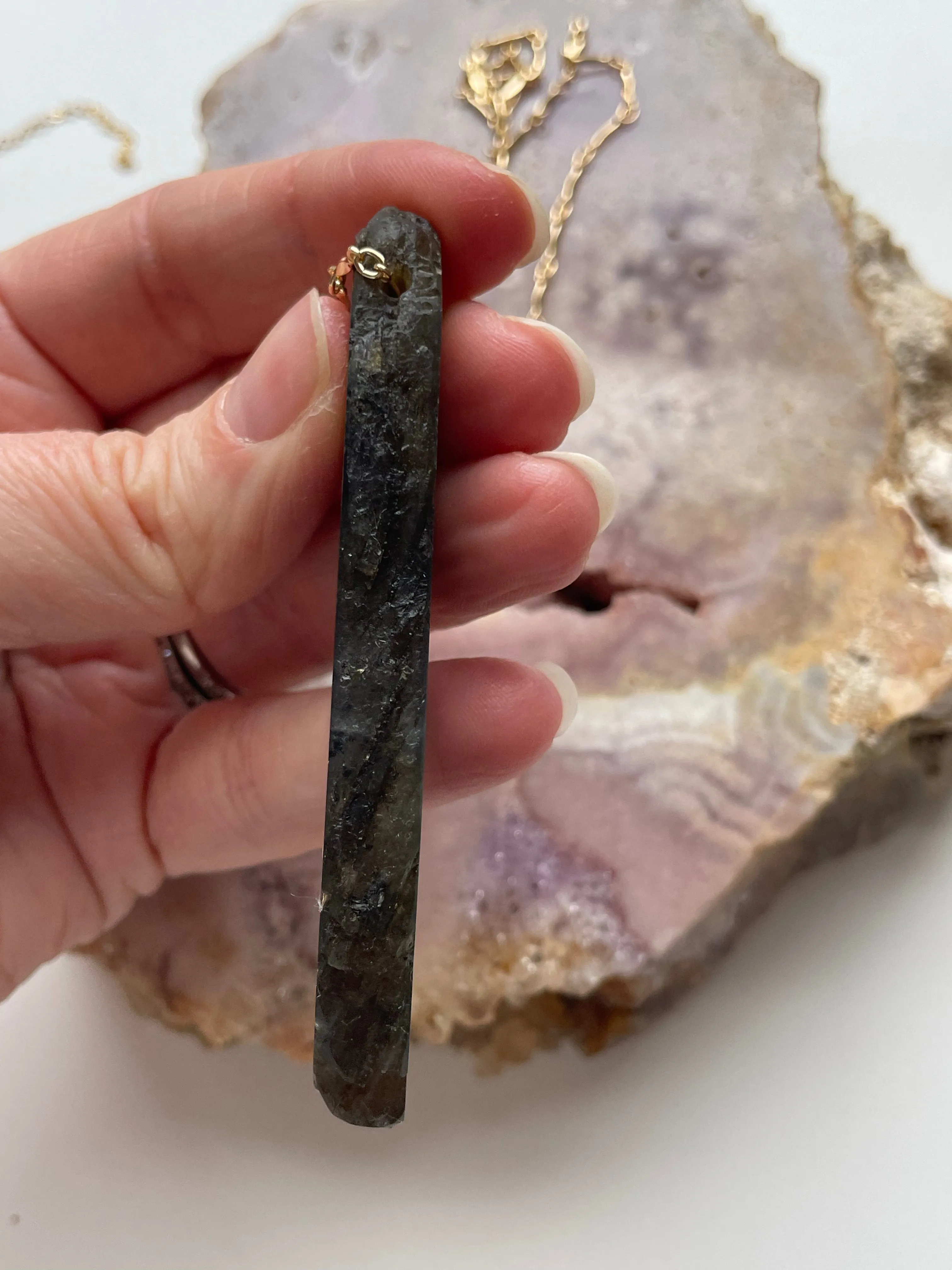 Large Labradorite Statement Crystal necklace
