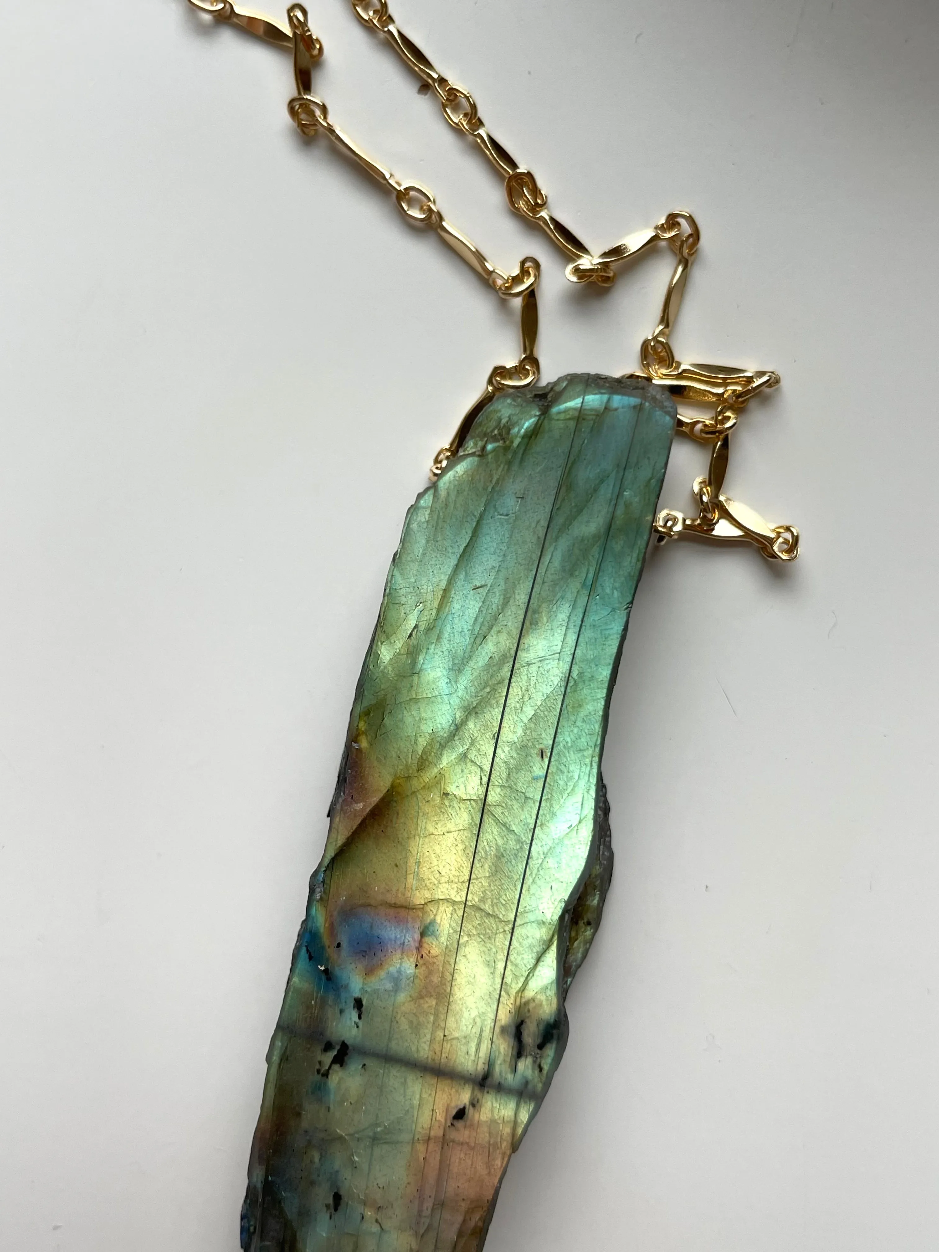 Large Labradorite Statement Crystal necklace