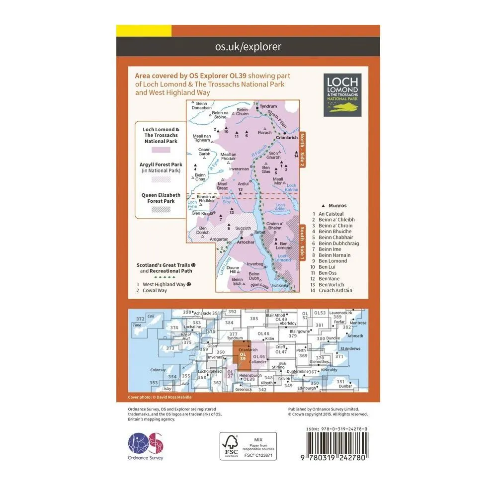 Loch Lomond North - OS Explorer Map 39