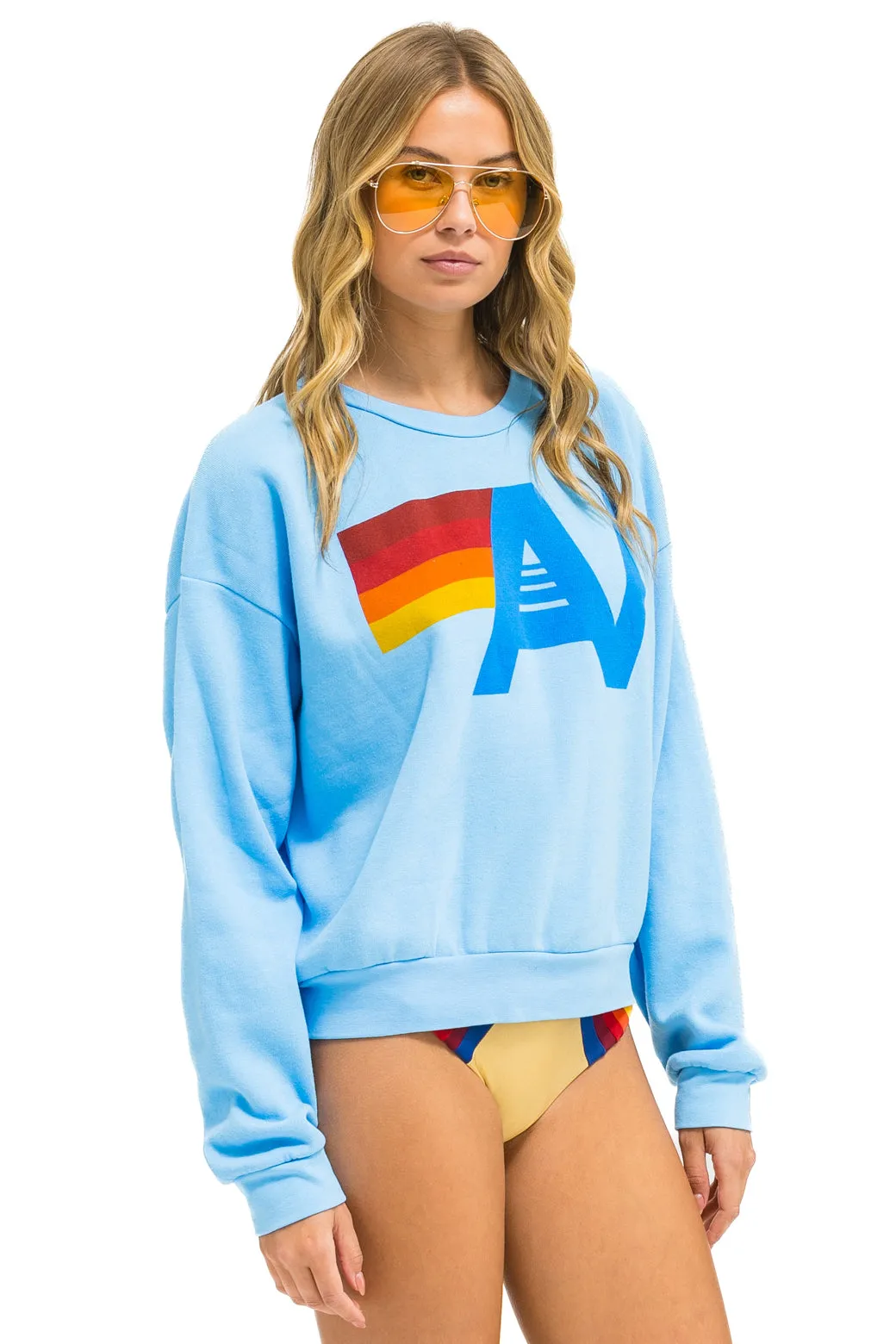 LOGO RELAXED CREW SWEATSHIRT - SKY
