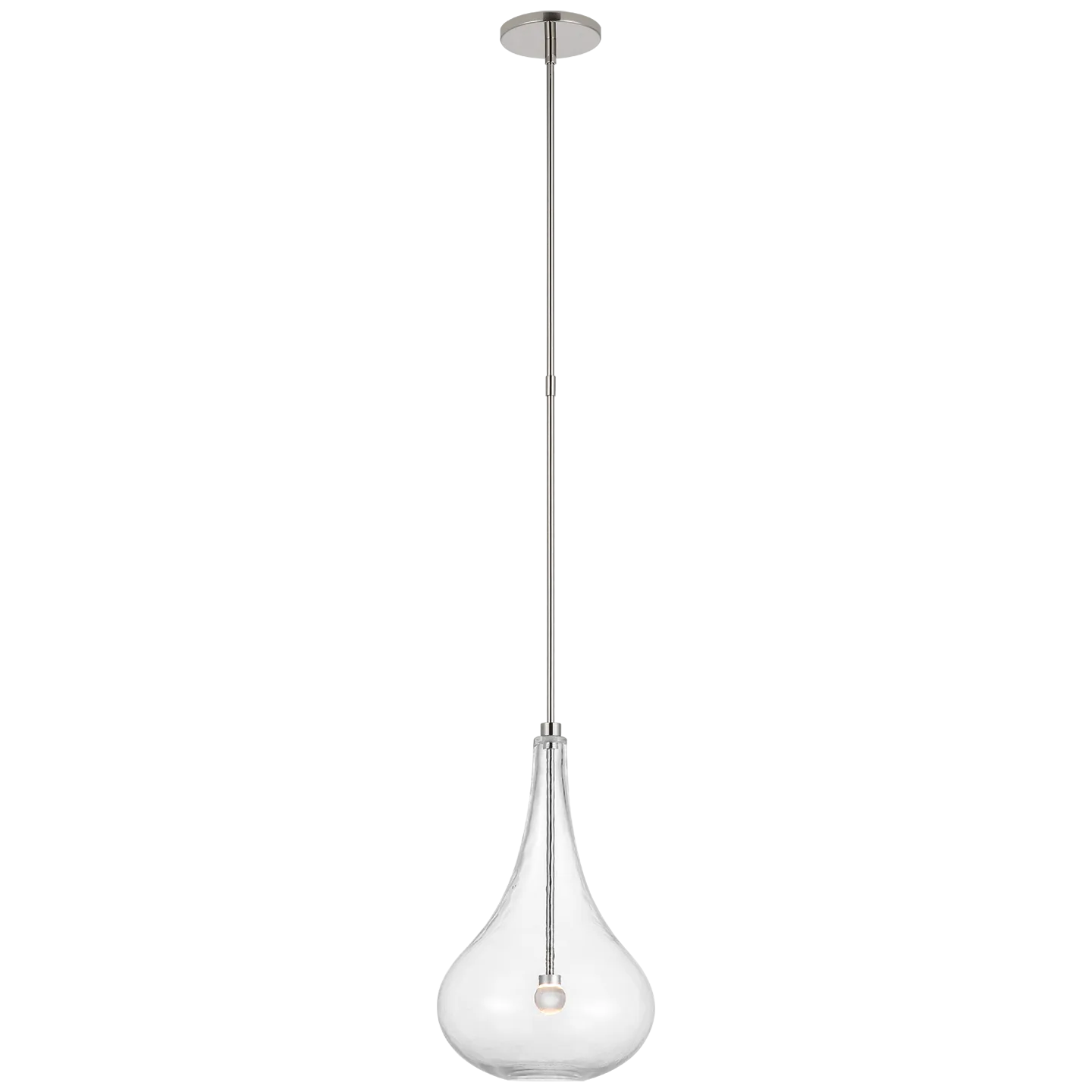 Lomme Small Pendant in Polished Nickel with Clear Glass