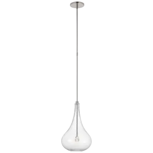 Lomme Small Pendant in Polished Nickel with Clear Glass