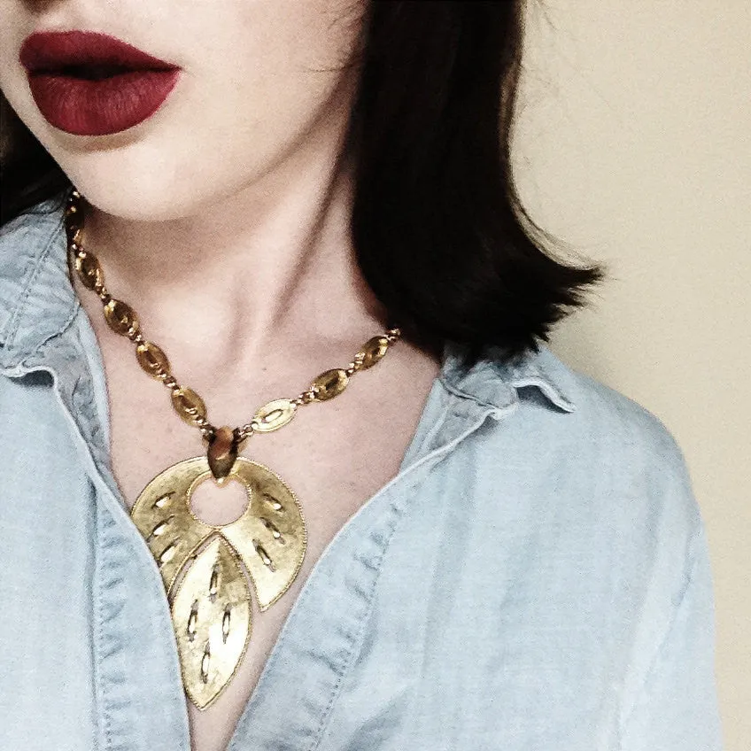 Lotus Leaf Statement Necklace