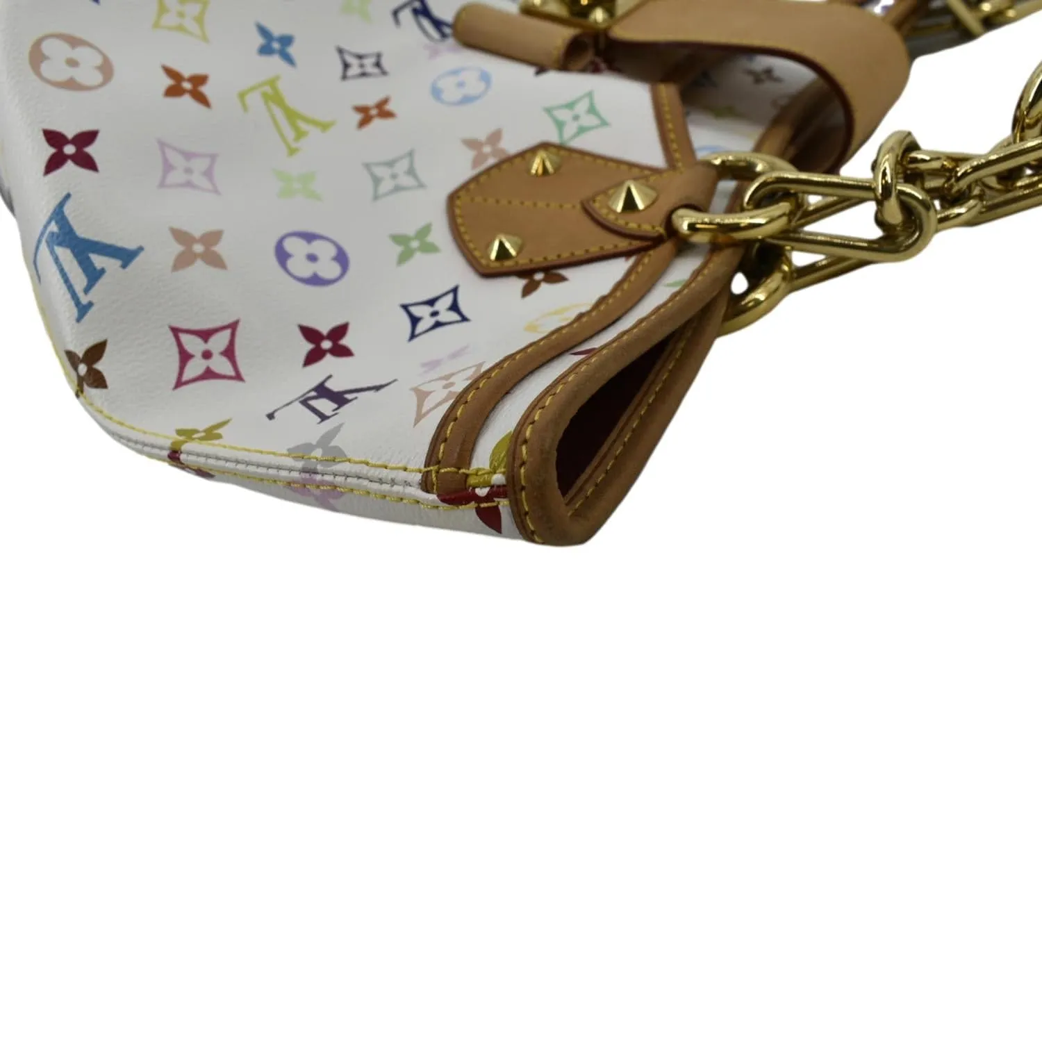 LOUIS VUITTON Annie MM Multicolor Monogram Canvas Shoulder Bag White