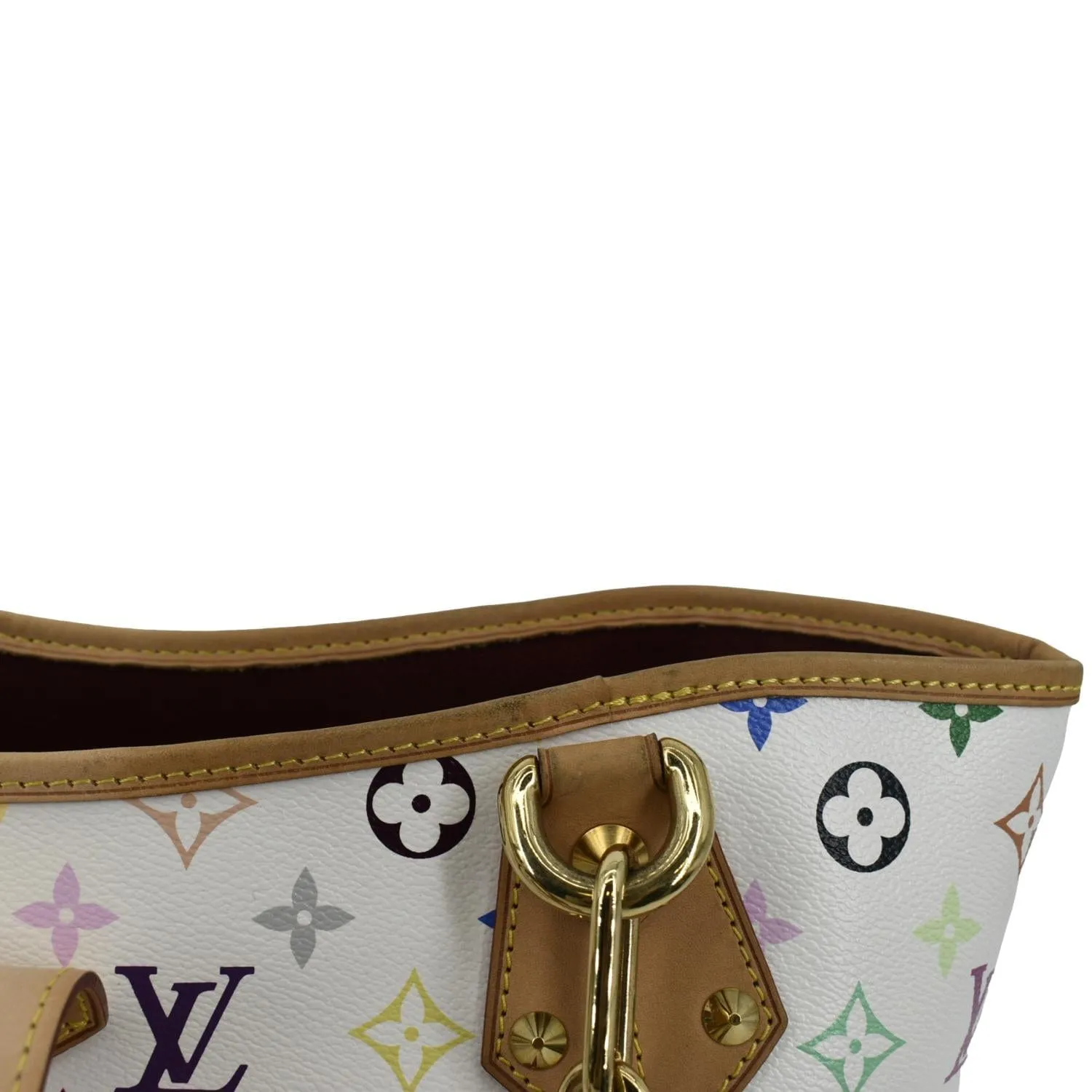 LOUIS VUITTON Annie MM Multicolor Monogram Canvas Shoulder Bag White