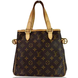 LOUIS VUITTON Batignolles Vertical Monogram Canvas Tote Bag Brown - 25% OFF