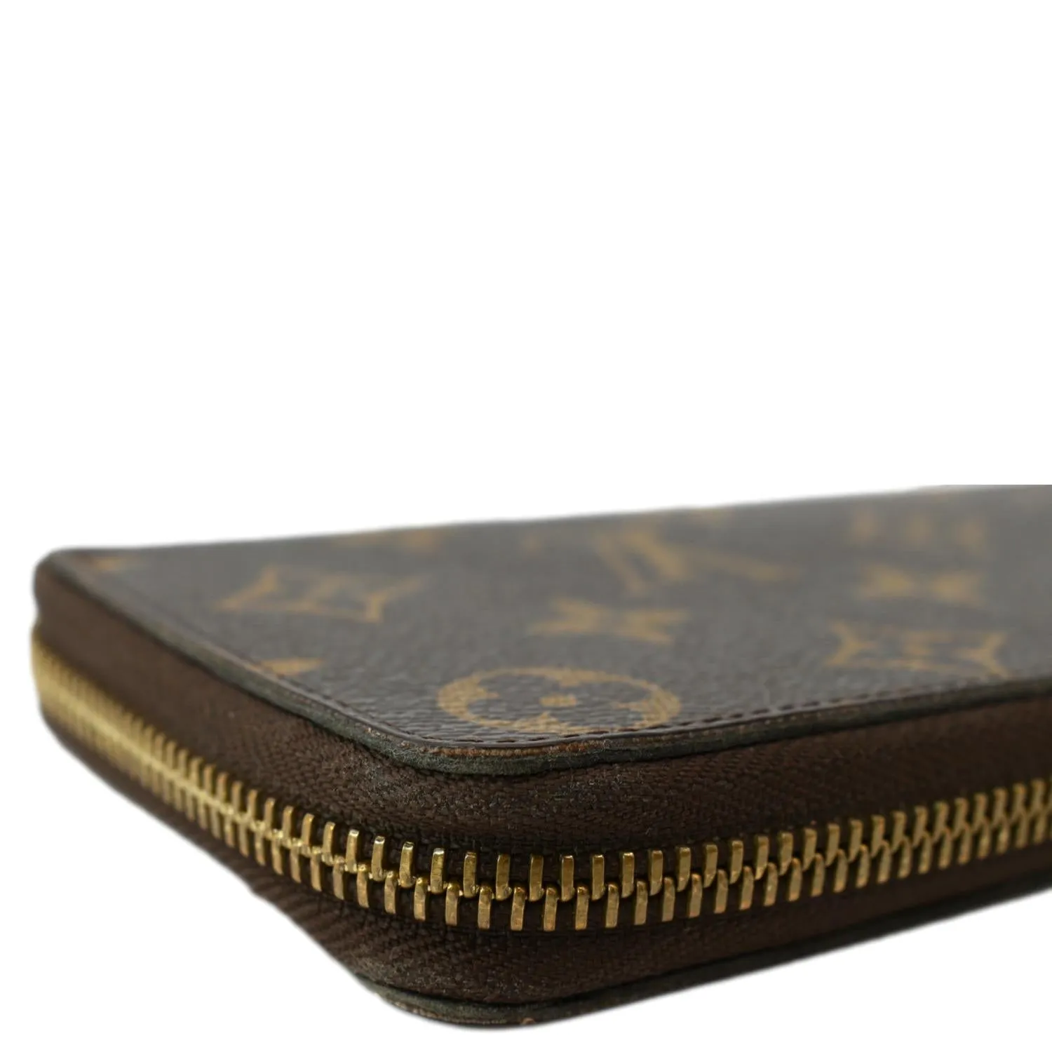 LOUIS VUITTON Clemence Monogram Canvas Zippy Wallet Brown