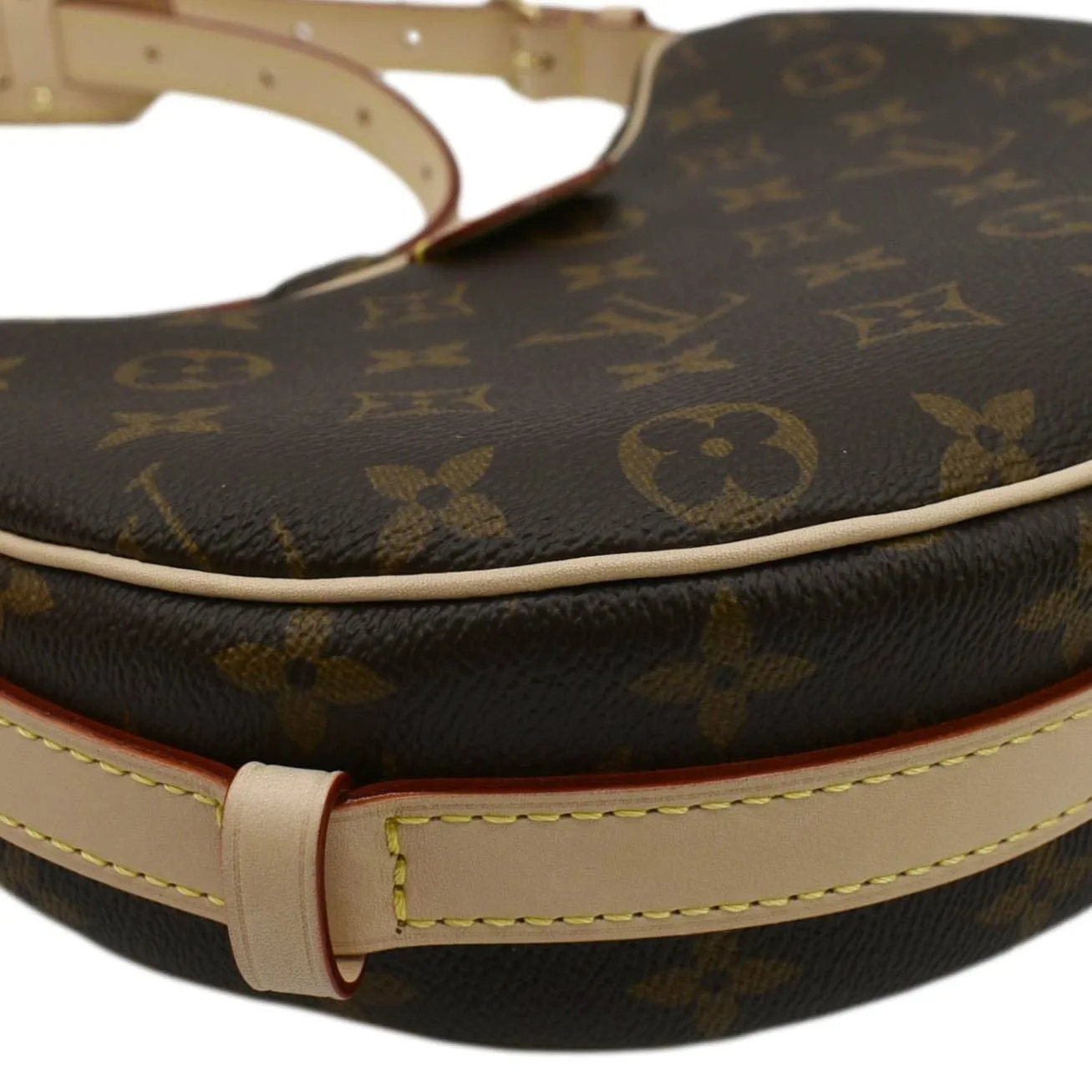 LOUIS VUITTON Croissant MM Monogram Canvas Shoulder Bag Brown