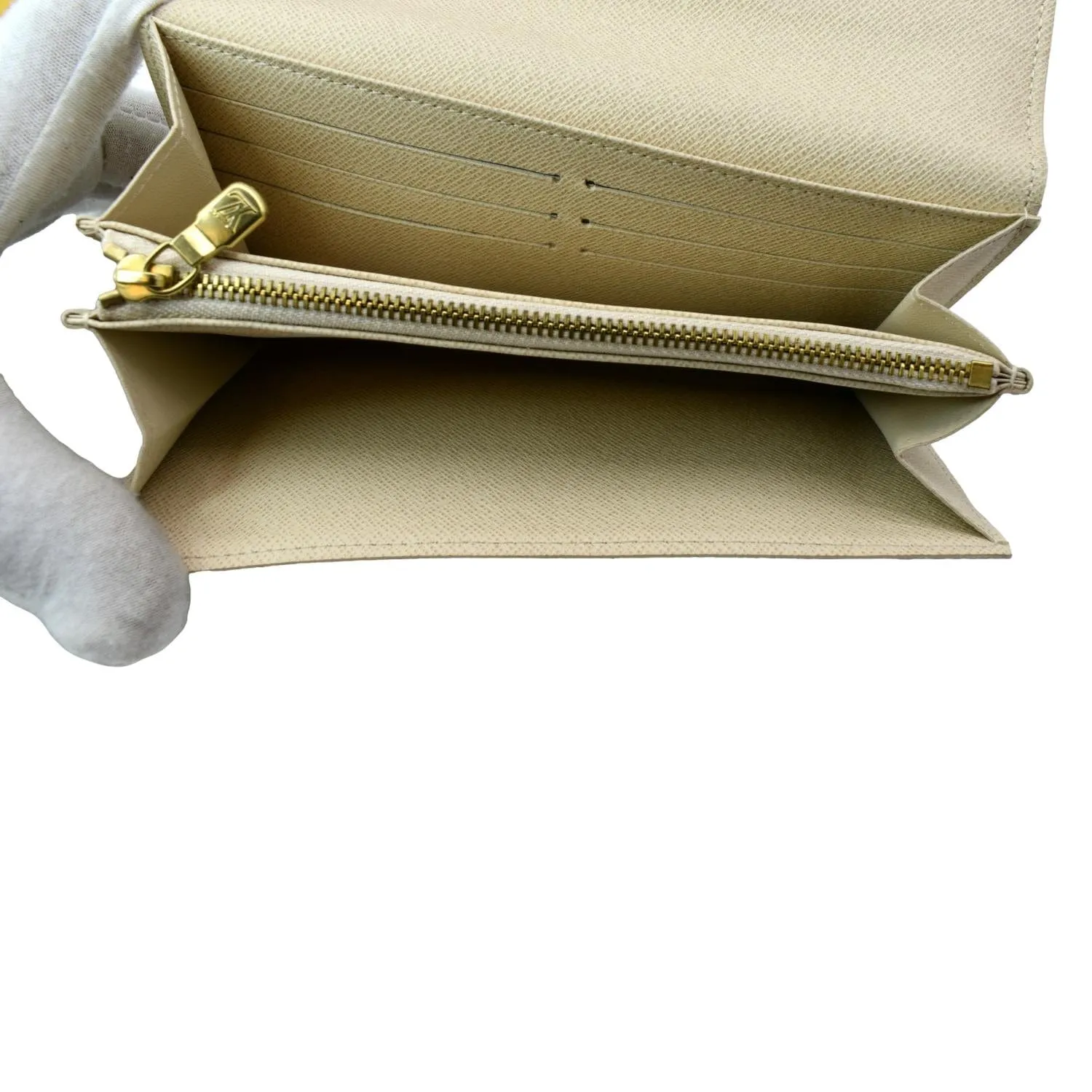 LOUIS VUITTON Damier Azur Sarah Wallet White