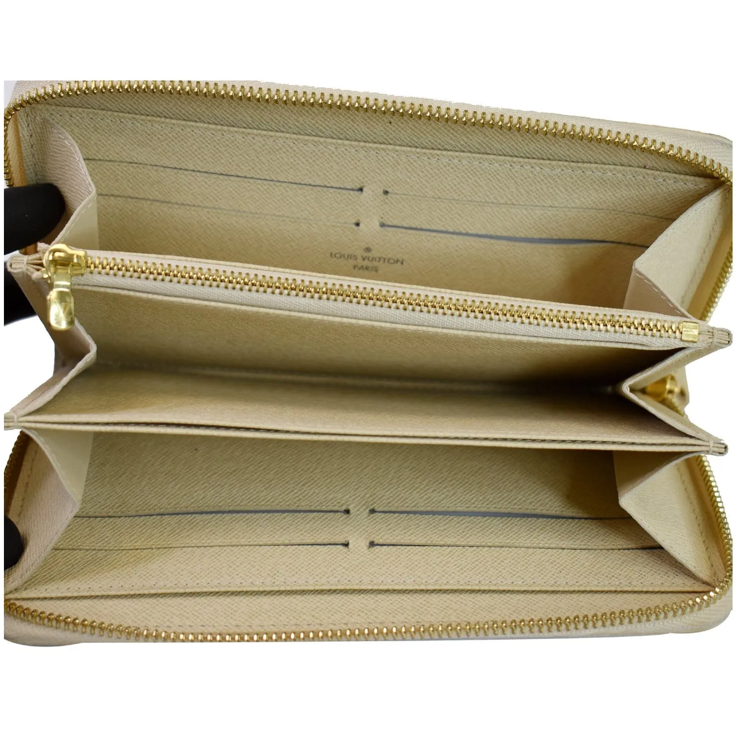 LOUIS VUITTON Damier Azur Zippy Long Wallet White