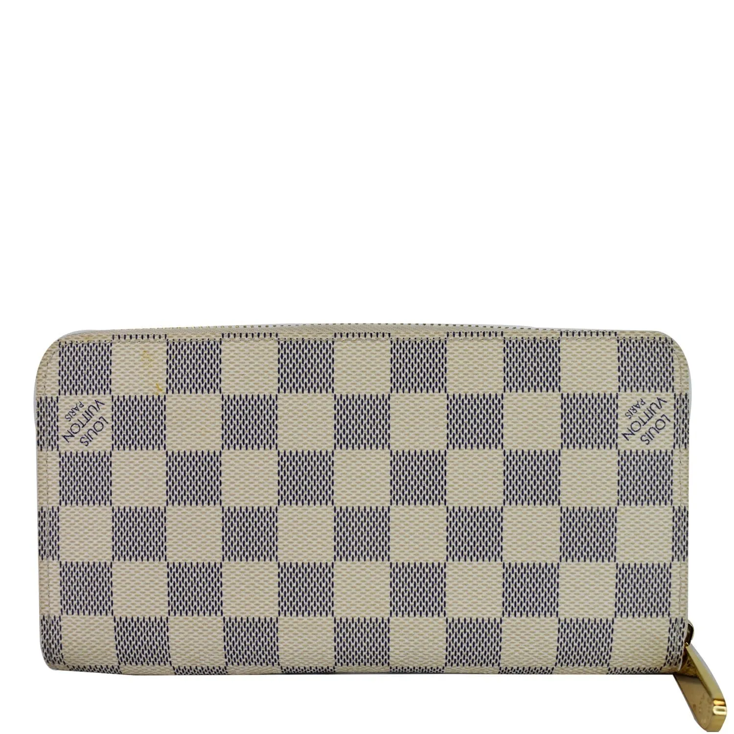 LOUIS VUITTON Damier Azur Zippy Long Wallet White