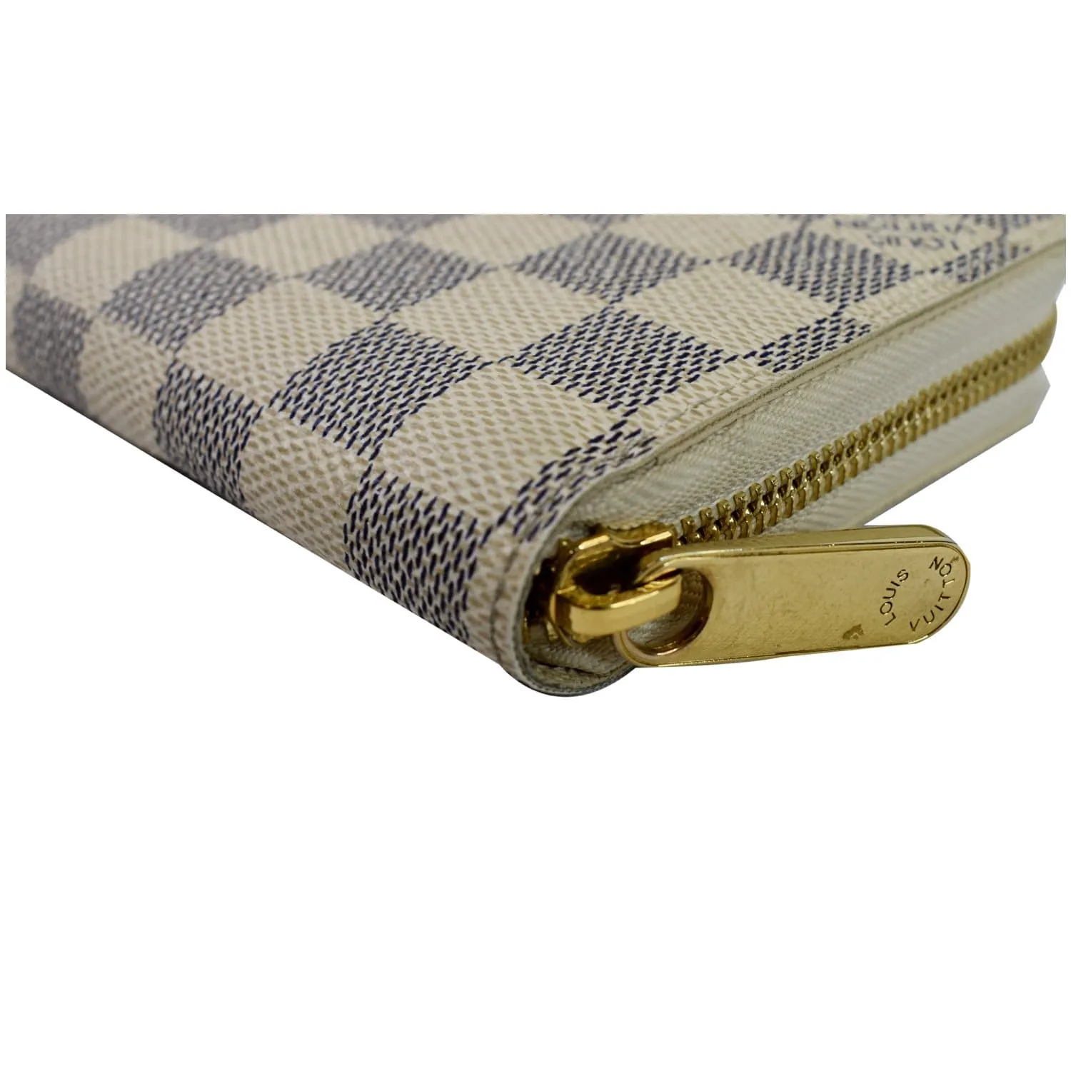 LOUIS VUITTON Damier Azur Zippy Long Wallet White