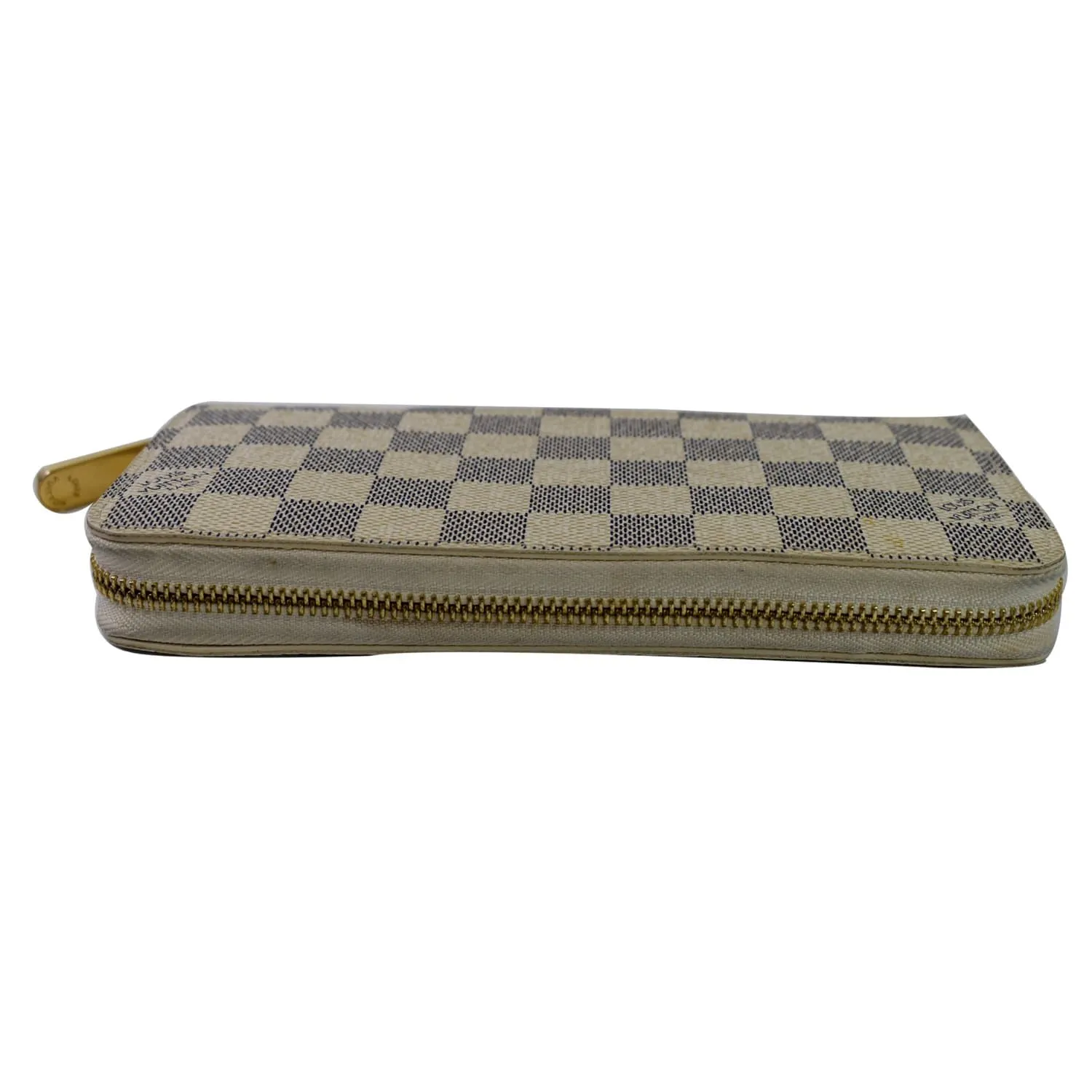LOUIS VUITTON Damier Azur Zippy Long Wallet White