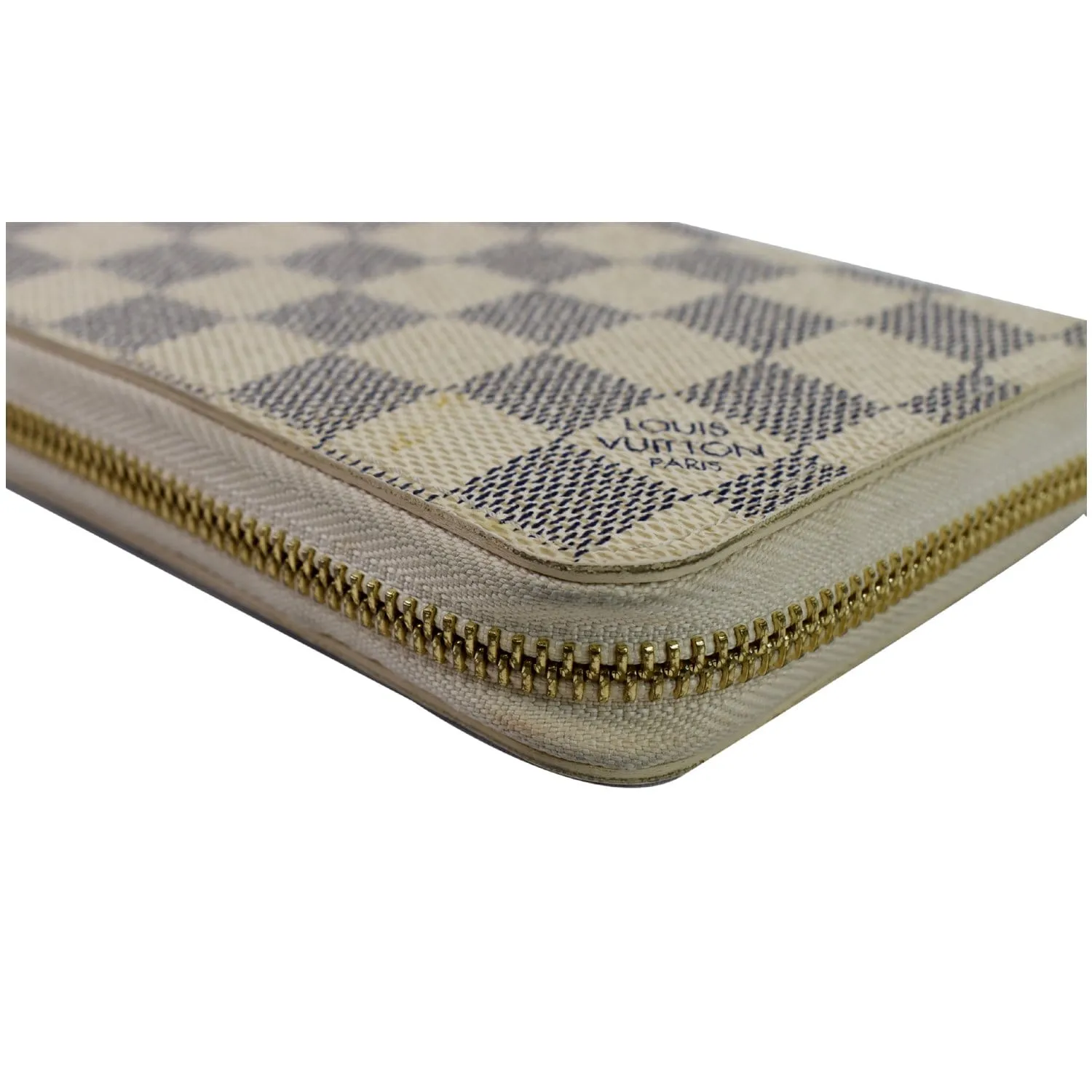 LOUIS VUITTON Damier Azur Zippy Long Wallet White