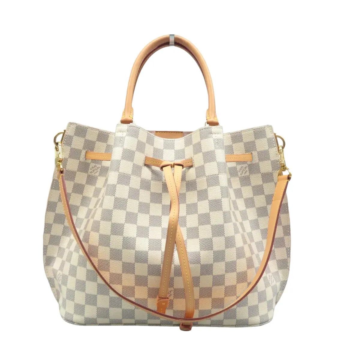 LOUIS VUITTON Girolata Damier Azur Shoulder Bag White