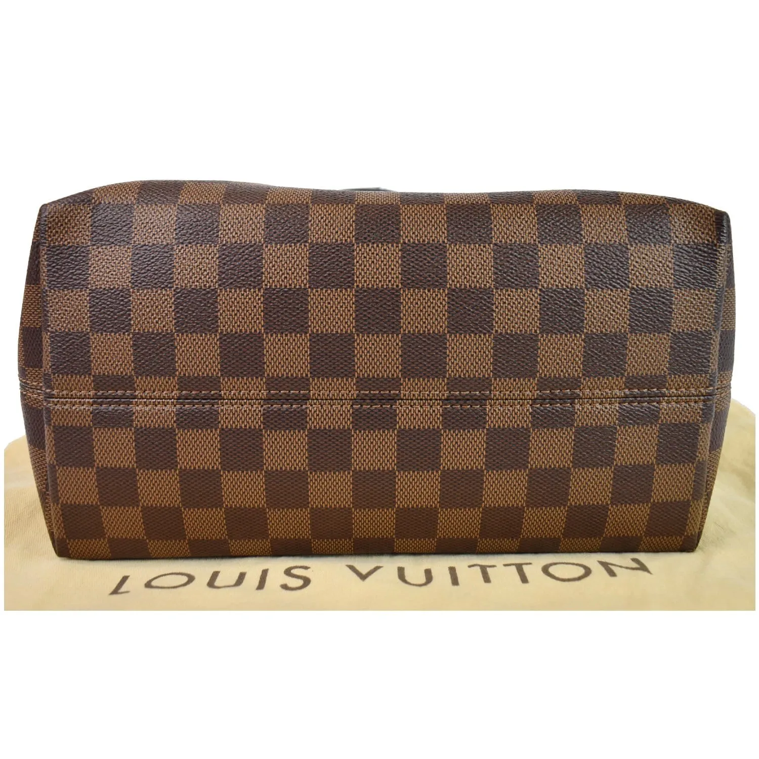 LOUIS VUITTON Iena PM Damier Ebene Tote Bag Brown