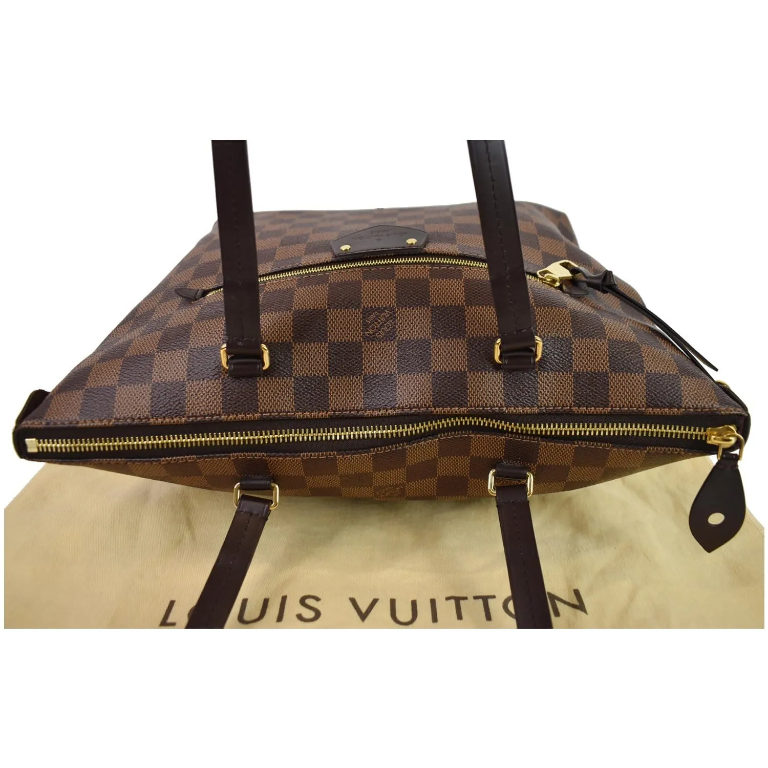 LOUIS VUITTON Iena PM Damier Ebene Tote Bag Brown