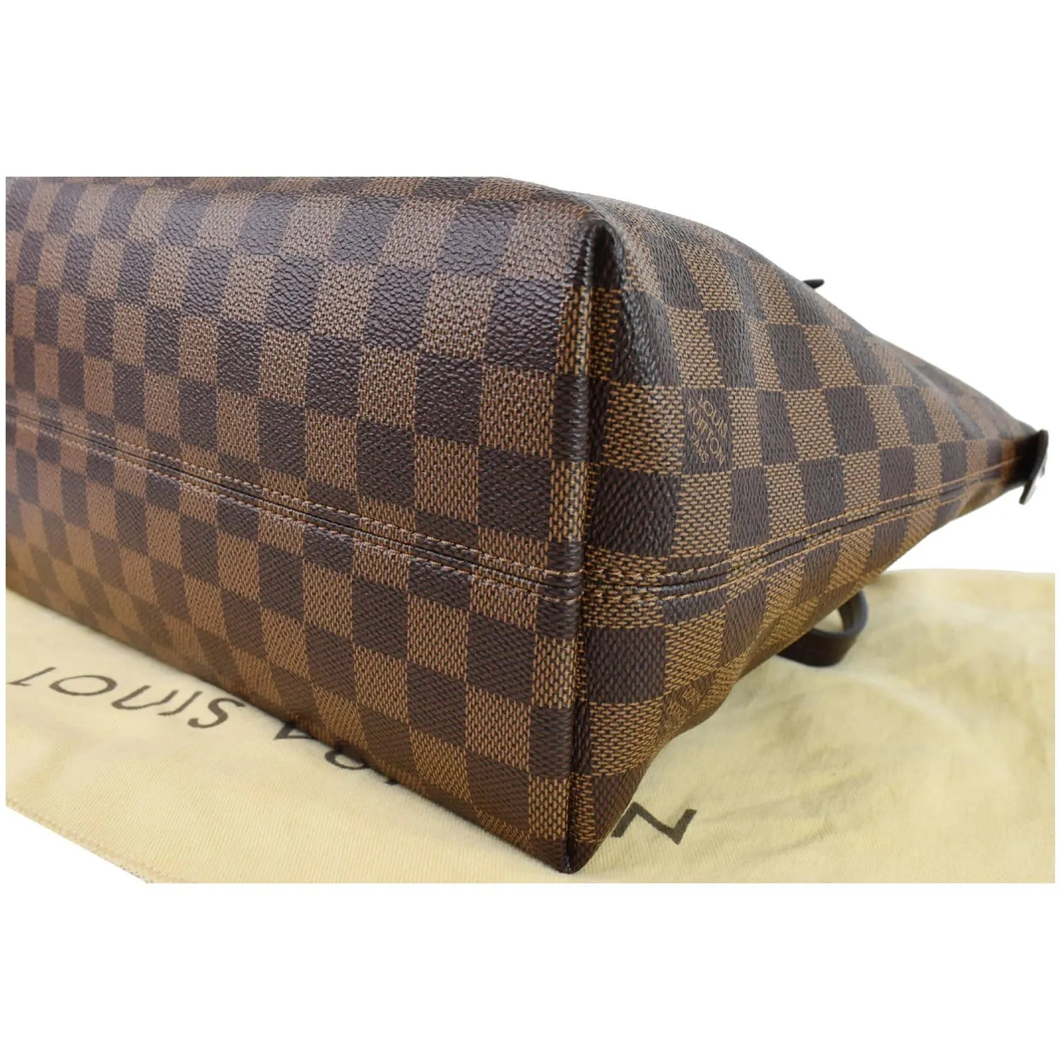 LOUIS VUITTON Iena PM Damier Ebene Tote Bag Brown