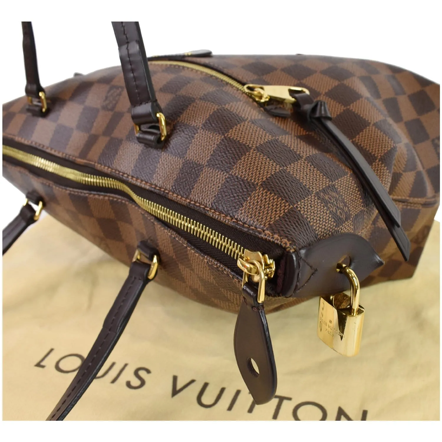 LOUIS VUITTON Iena PM Damier Ebene Tote Bag Brown