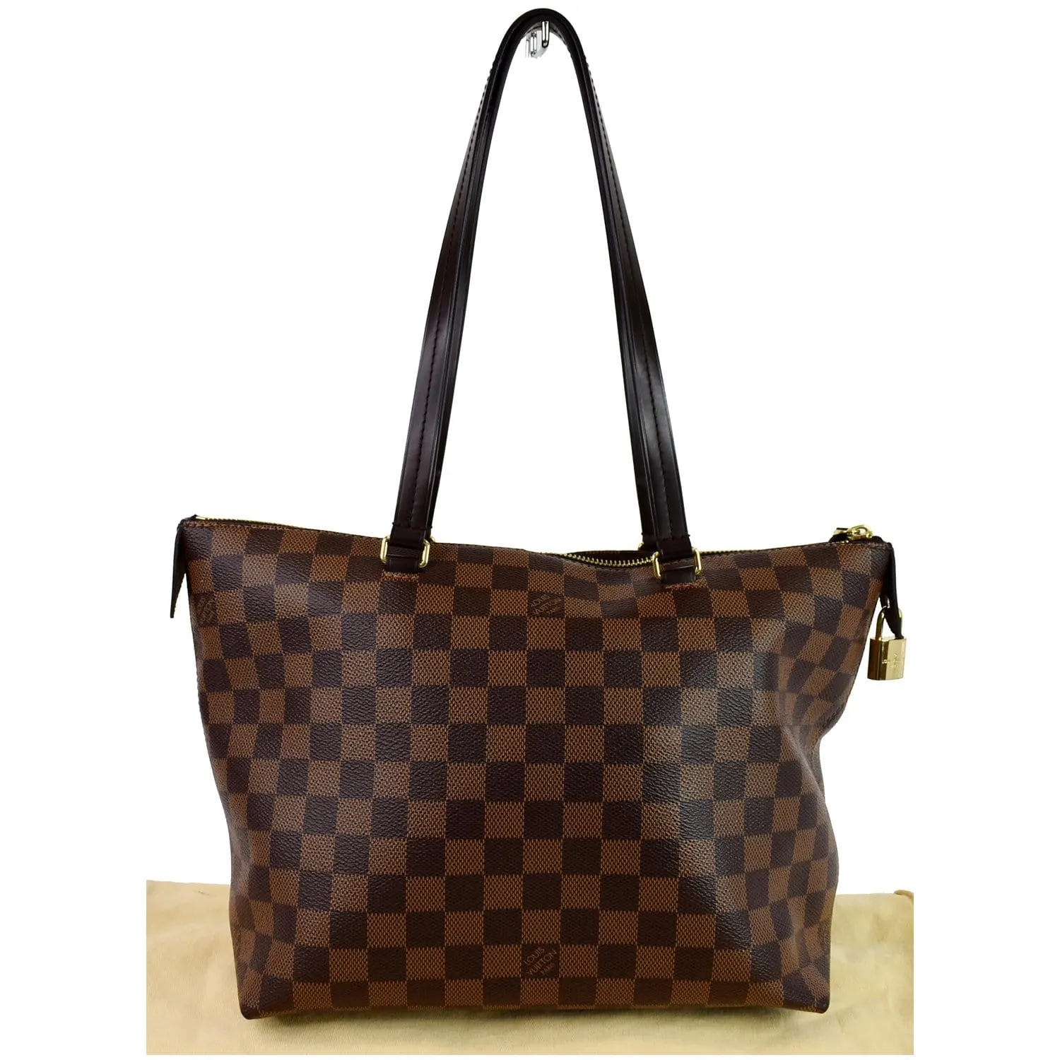 LOUIS VUITTON Iena PM Damier Ebene Tote Bag Brown