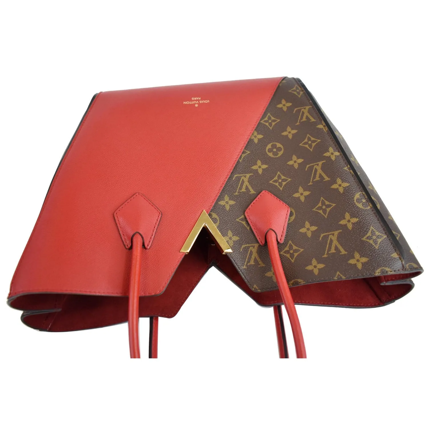 LOUIS VUITTON Kimono Monogram Calfskin Tote Bag Brown/Cerise