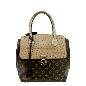 LOUIS VUITTON Majestueux Monogram Canvas Exotic Tote Bag Brown