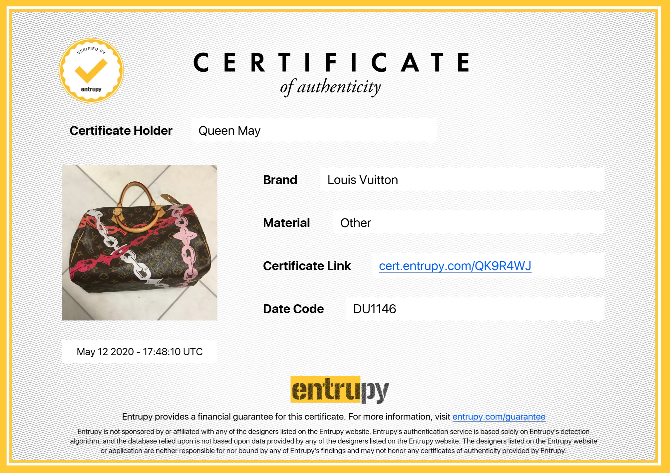Louis Vuitton Monogram Chain Flower Speedy 30