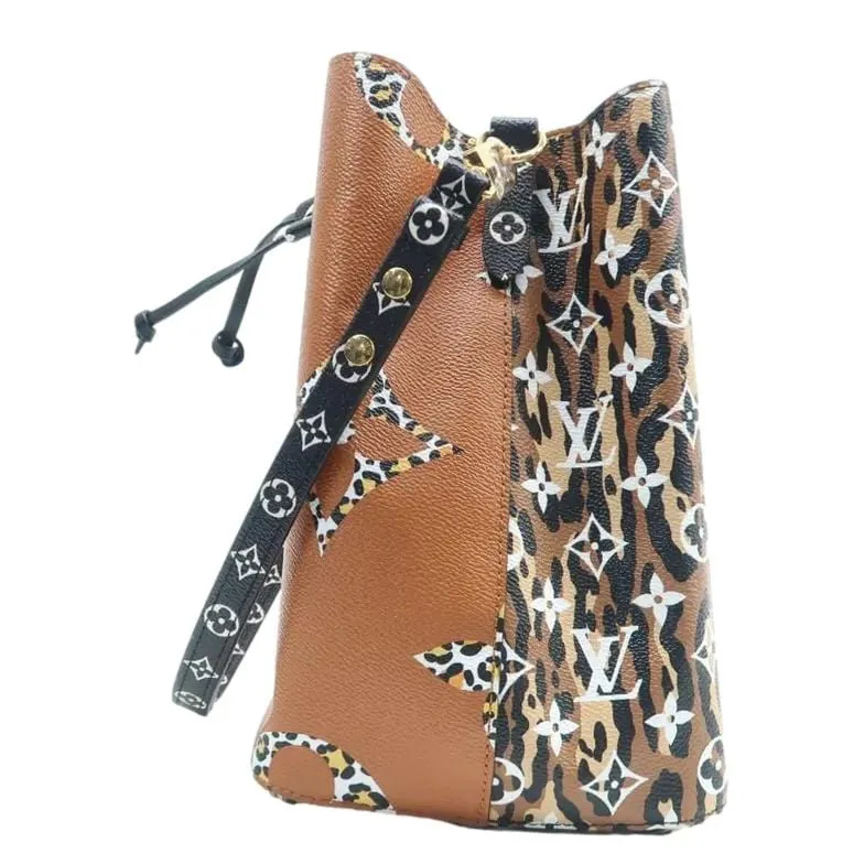 LOUIS VUITTON Neonoe Limited Edition Jungle Giant Canvas Shoulder Bucket Bag Caramel