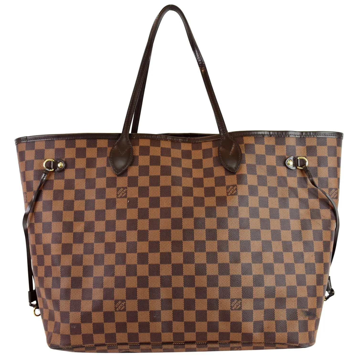 LOUIS VUITTON Neverfull GM Damier Ebene Tote Bag Brown