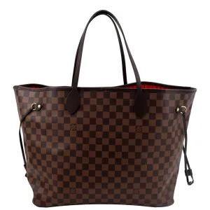 LOUIS VUITTON Neverfull GM Damier Ebene Tote Shoulder Bag Brown