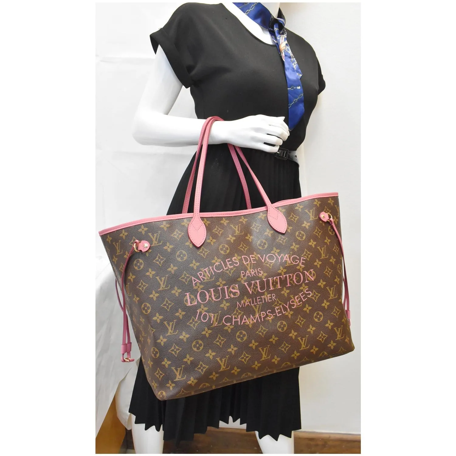 LOUIS VUITTON Neverfull GM Limited Edition Monogram Ikat Tote Bag Rose Velours