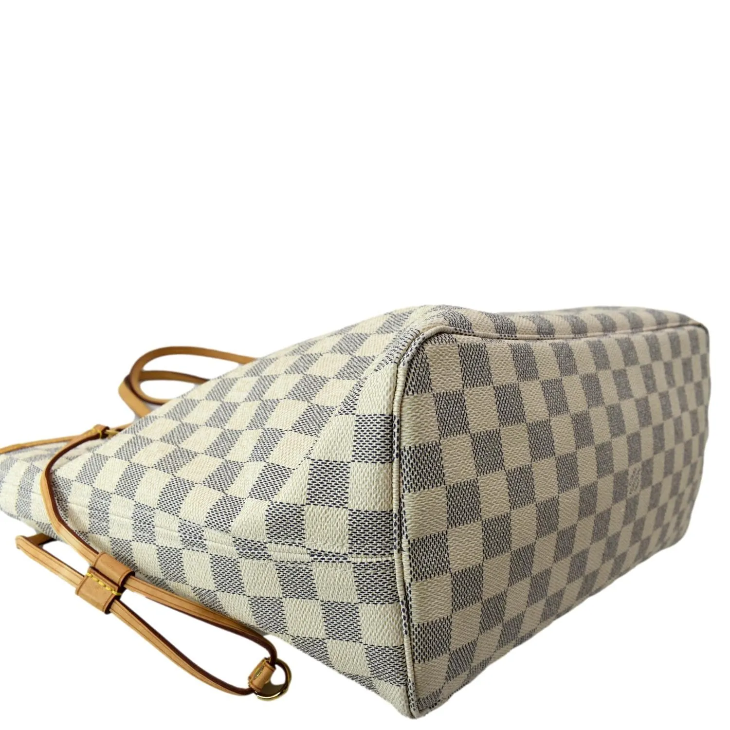 LOUIS VUITTON Neverfull MM Damier Azur Shoulder Bag White