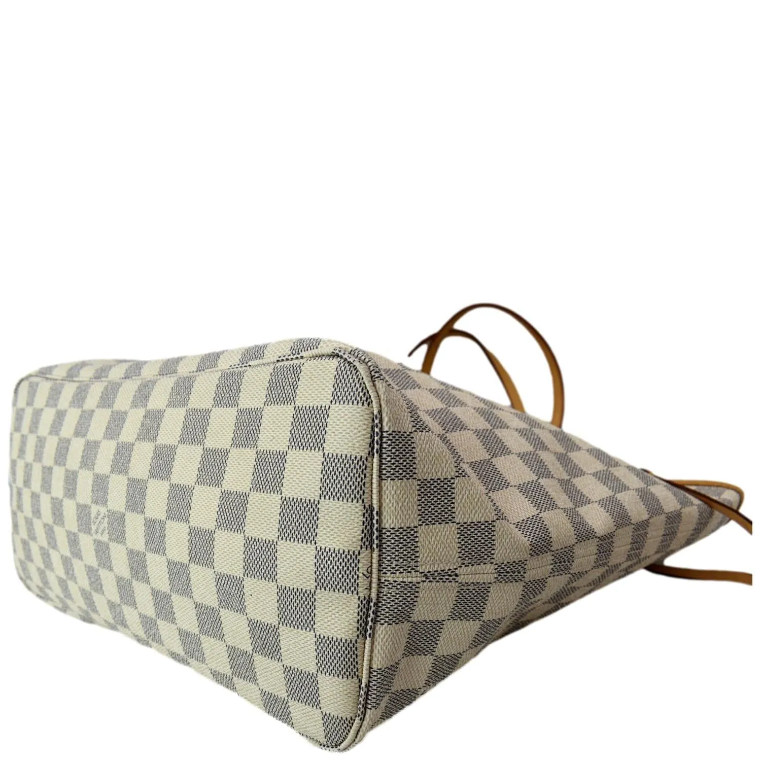 LOUIS VUITTON Neverfull MM Damier Azur Shoulder Bag White