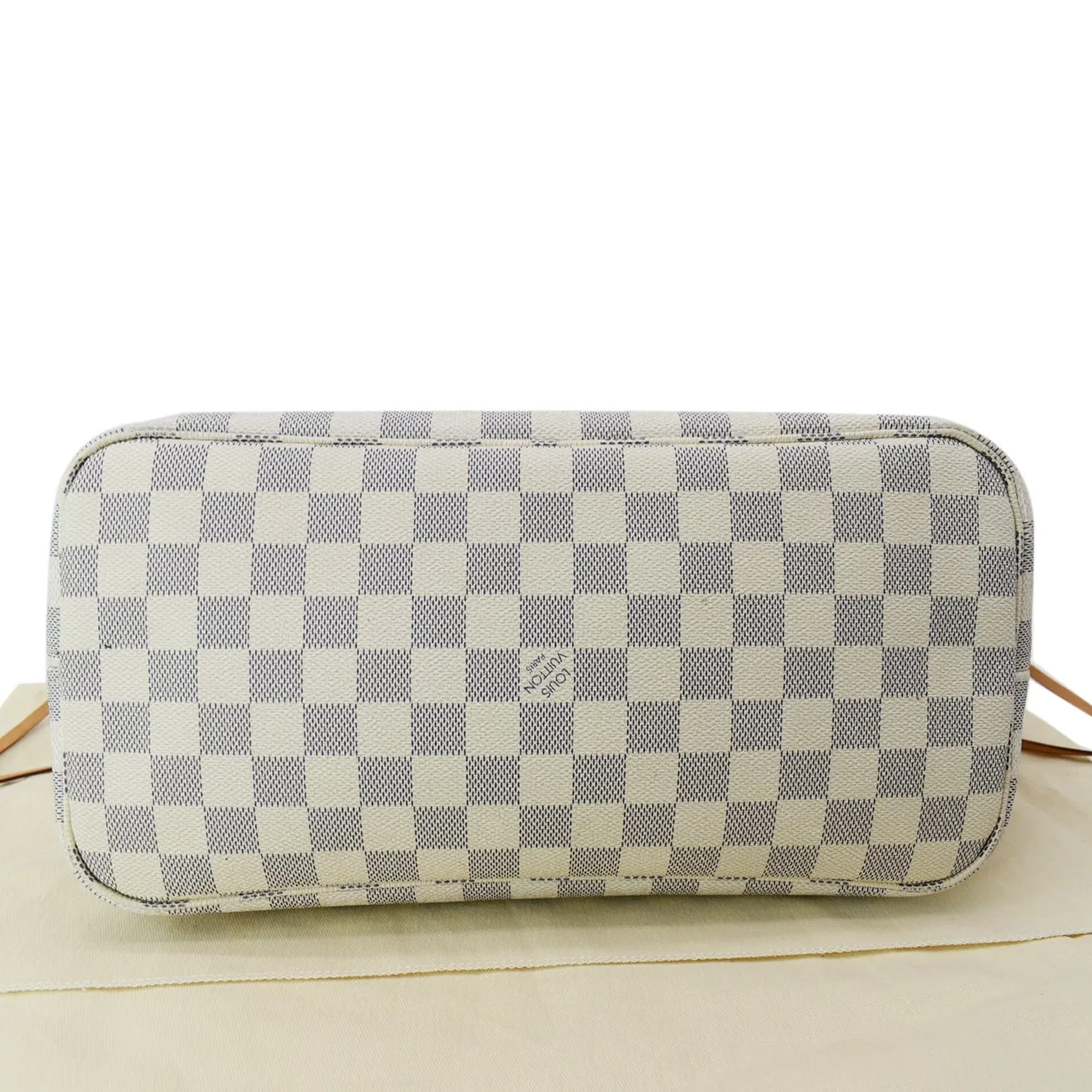 LOUIS VUITTON Neverfull MM Damier Azur Tote Bag Rose Ballerine SD1138