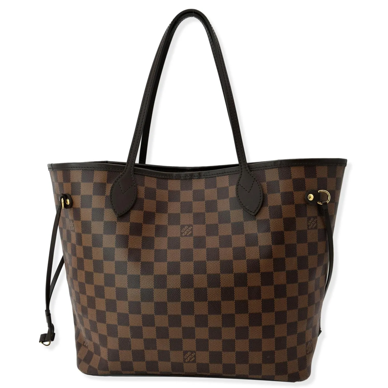 LOUIS VUITTON Neverfull MM Damier Ebene Tote Bag Brown