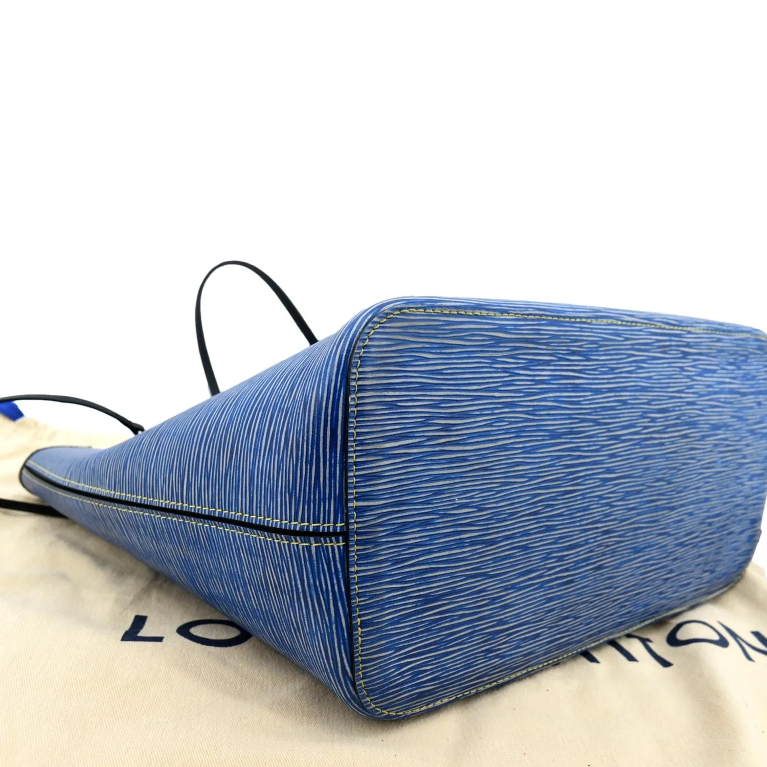 LOUIS VUITTON Neverfull MM Epi Leather Tote Shoulder Bag Blue