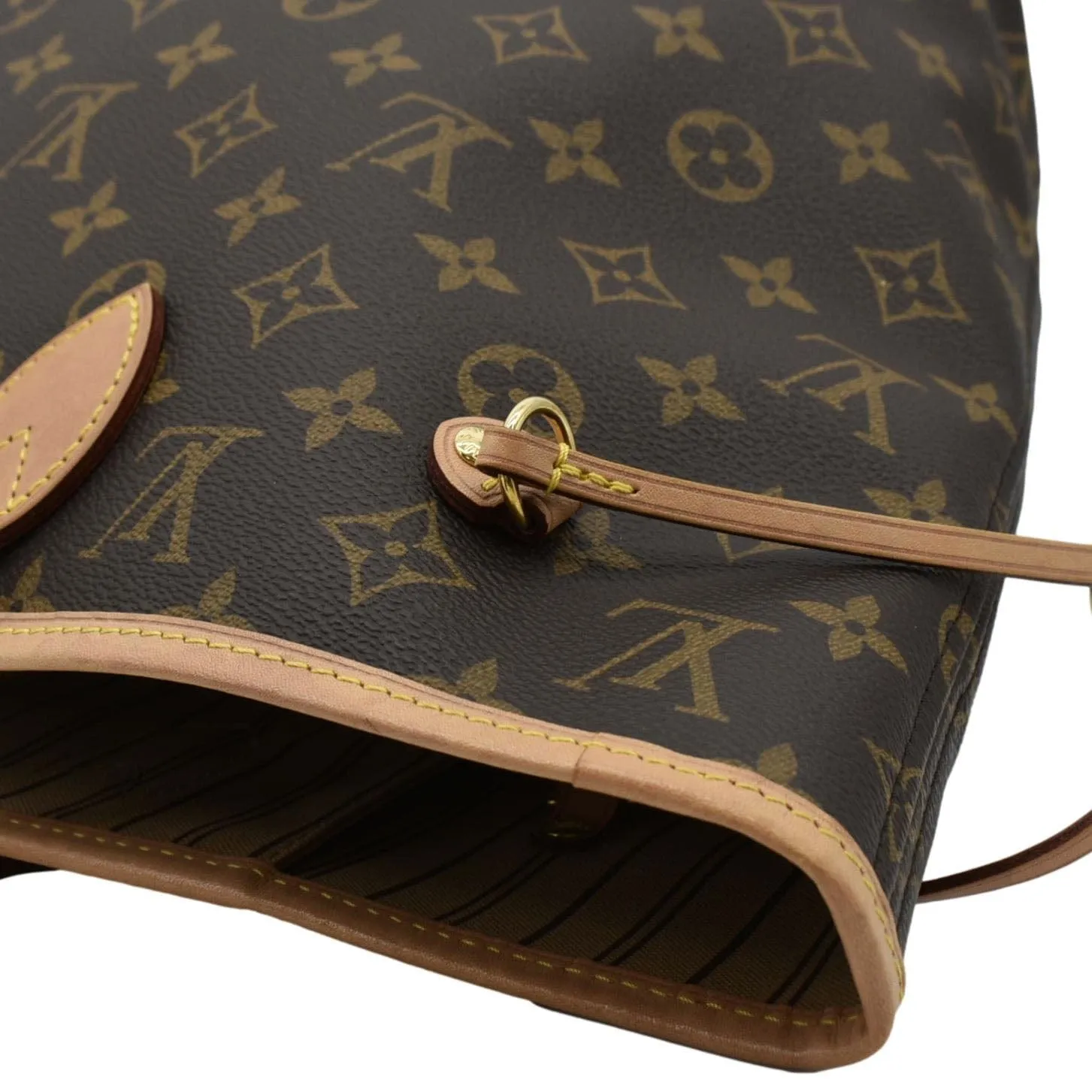 LOUIS VUITTON Neverfull MM Monogram Canvas Tote Bag Brown