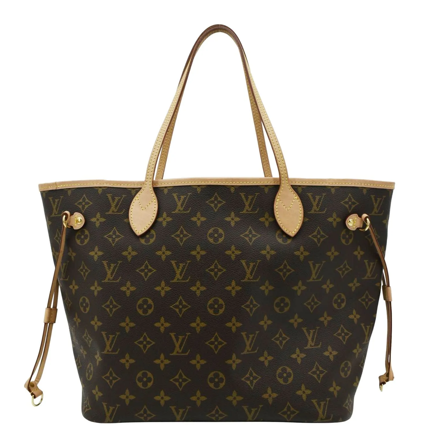 LOUIS VUITTON Neverfull MM Monogram Canvas Tote Bag Brown