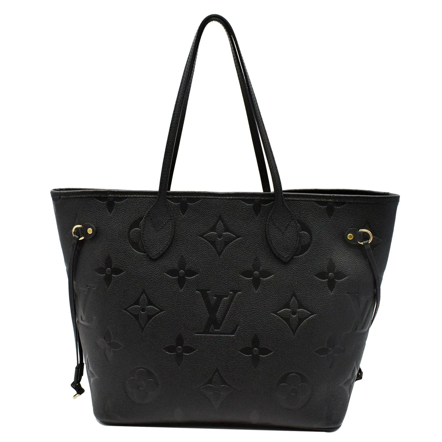 LOUIS VUITTON Neverfull MM Monogram Empreinte Tote Bag Black