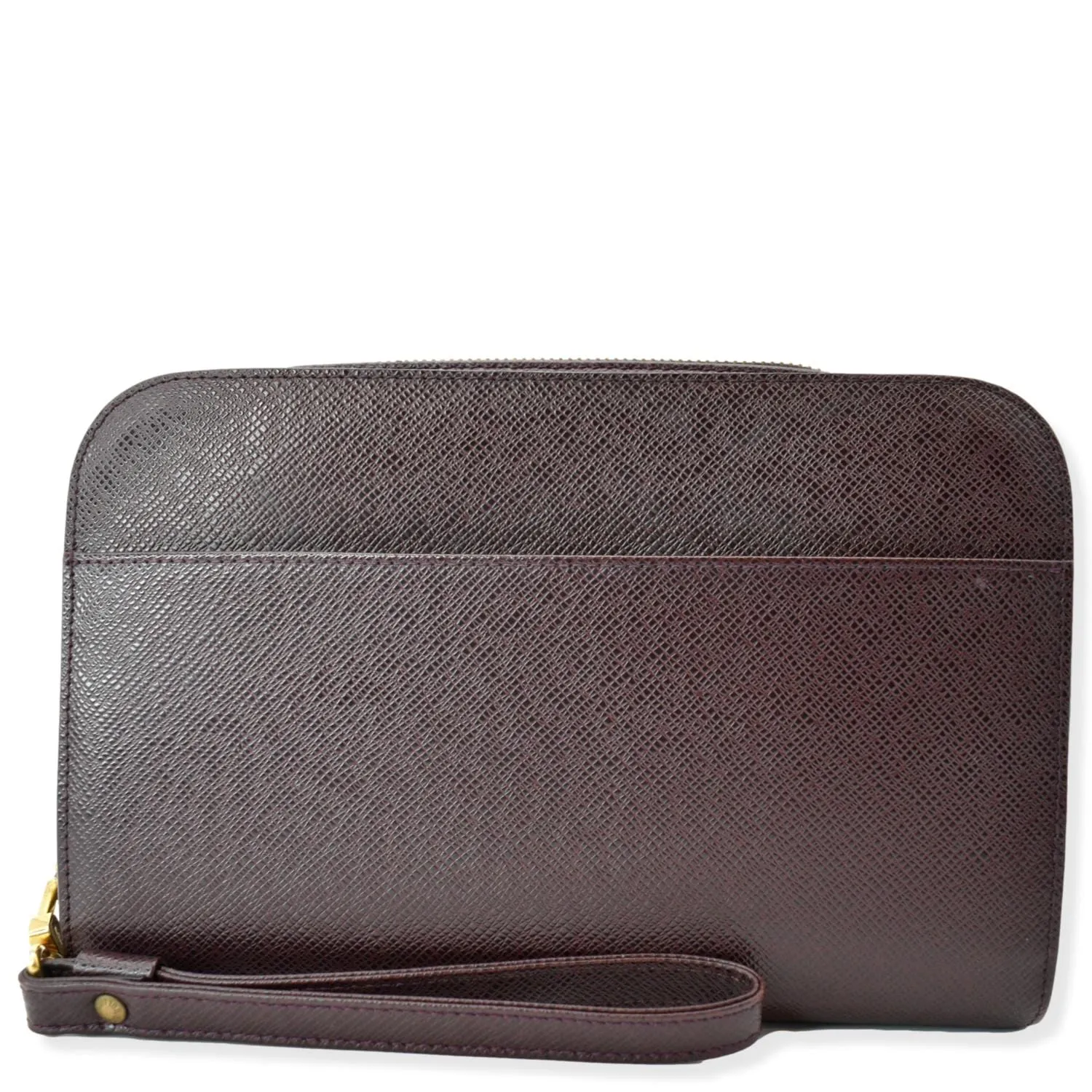 LOUIS VUITTON Orsay Taiga Leather Clutch Bag Purple