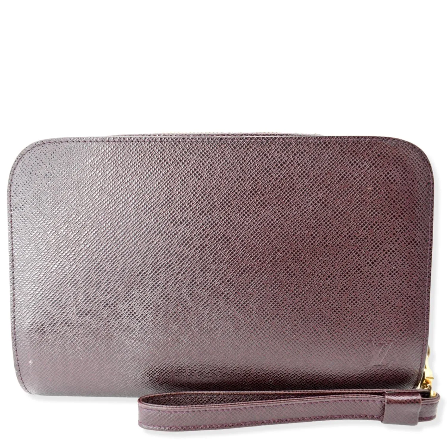 LOUIS VUITTON Orsay Taiga Leather Clutch Bag Purple